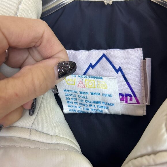 Vtg Snuggler Women's S Down Puffer Ski Vest Black Purple Colorblock Retro 80's - Picture 12 of 14